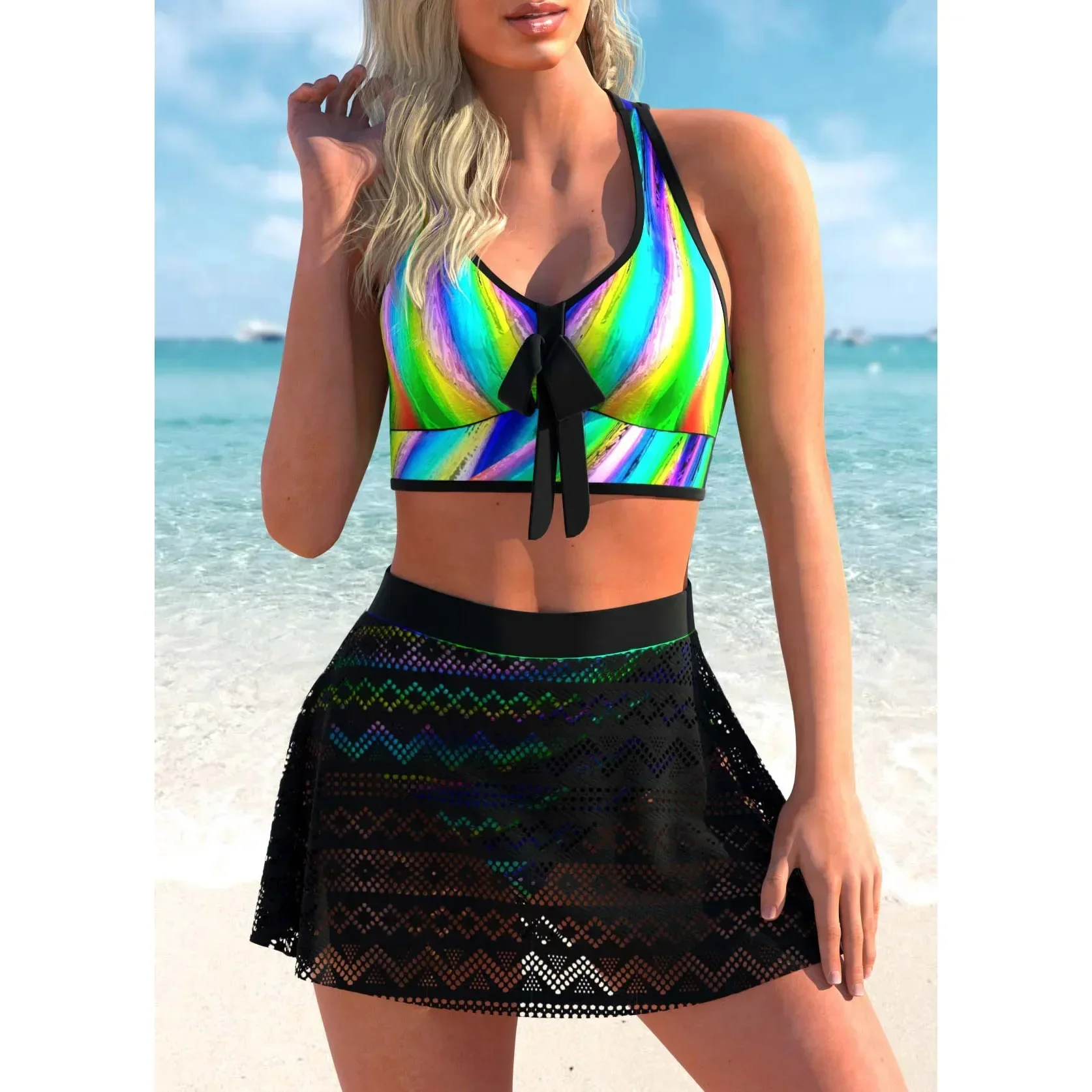 New Women's Bikini Two-piece Set, Regular Blue Bow Tie, Sexy and Fashionable Beach Vest Shorts S-5XL
New Women's Bikini Two-piece Set, Regular Blue Bow Tie, Sexy and Fashionable Beach Vest Shorts S-5XL