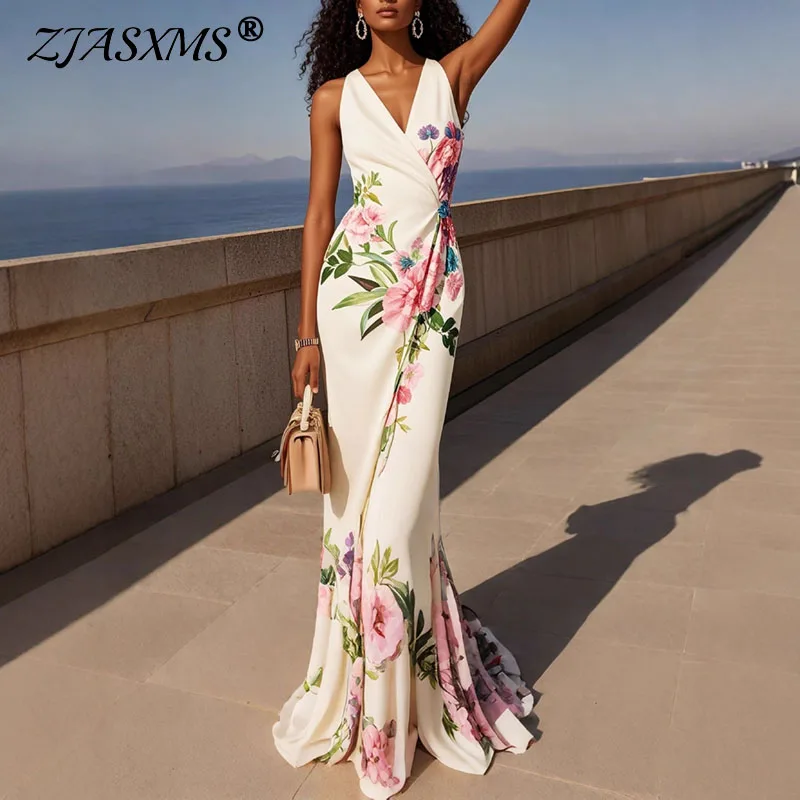 Spring Floral Print High Waist Mermaid Maxi Dress Woman 2026 Sexy V Neck Slim Party Dress Summer Sleeveless Vacation Long Dress
Spring Floral Print High Waist Mermaid Maxi Dress Woman 2026 Sexy V Neck Slim Party Dress Summer Sleeveless Vacation Long Dress