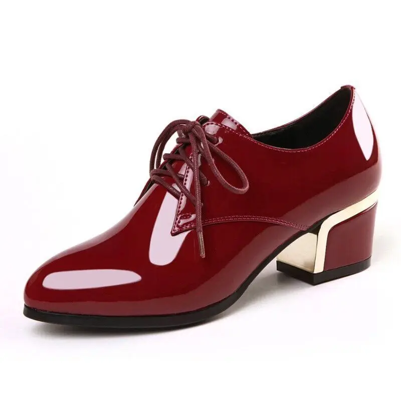 2026Women Cute High Quality Black Patent Leather Lace Up Square Heel Shoes Zapatos De Mujer Lady Classic Red Autumn Shoes
2026Women Cute High Quality Black Patent Leather Lace Up Square Heel Shoes Zapatos De Mujer Lady Classic Red Autumn Shoes