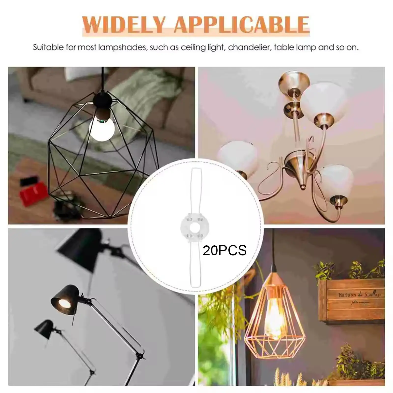 Metal Fixing Spring Clip Two Prong Light Shade Holder for Ceiling Pendant Lamp and Table Lamp DIY
Metal Fixing Spring Clip Two Prong Light Shade Holder for Ceiling Pendant Lamp and Table Lamp DIY