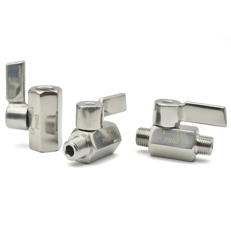 304 Mini Ball Valve Sanitary Grade 1/8 1/4 3/8 1/2 3/4 BSPT NPT Thread Stainless Steel Handle Self made Water Oleic Acid
304 Mini Ball Valve Sanitary Grade 1/8 1/4 3/8 1/2 3/4 BSPT NPT Thread Stainless Steel Handle Self made Water Oleic Acid