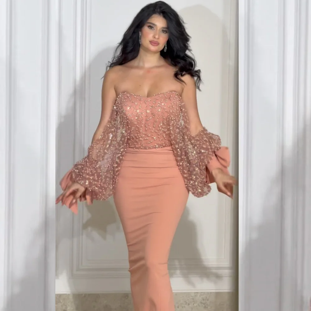 Customized Exquisite Jersey Pleat Sequined Straight Off-the-shoulder Midi Dresses Bespoke Occasion Evening Formal
Customized Exquisite Jersey Pleat Sequined Straight Off-the-shoulder Midi Dresses Bespoke Occasion Evening Formal