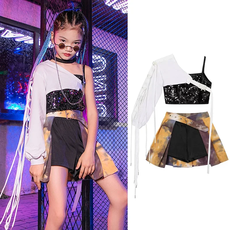 Clothes Children Hip Hop Dancewear Kpop Outfit Cheerleader Uniform For Girls Jazz Dance Costume Sequins Concert Stage
Clothes Children Hip Hop Dancewear Kpop Outfit Cheerleader Uniform For Girls Jazz Dance Costume Sequins Concert Stage