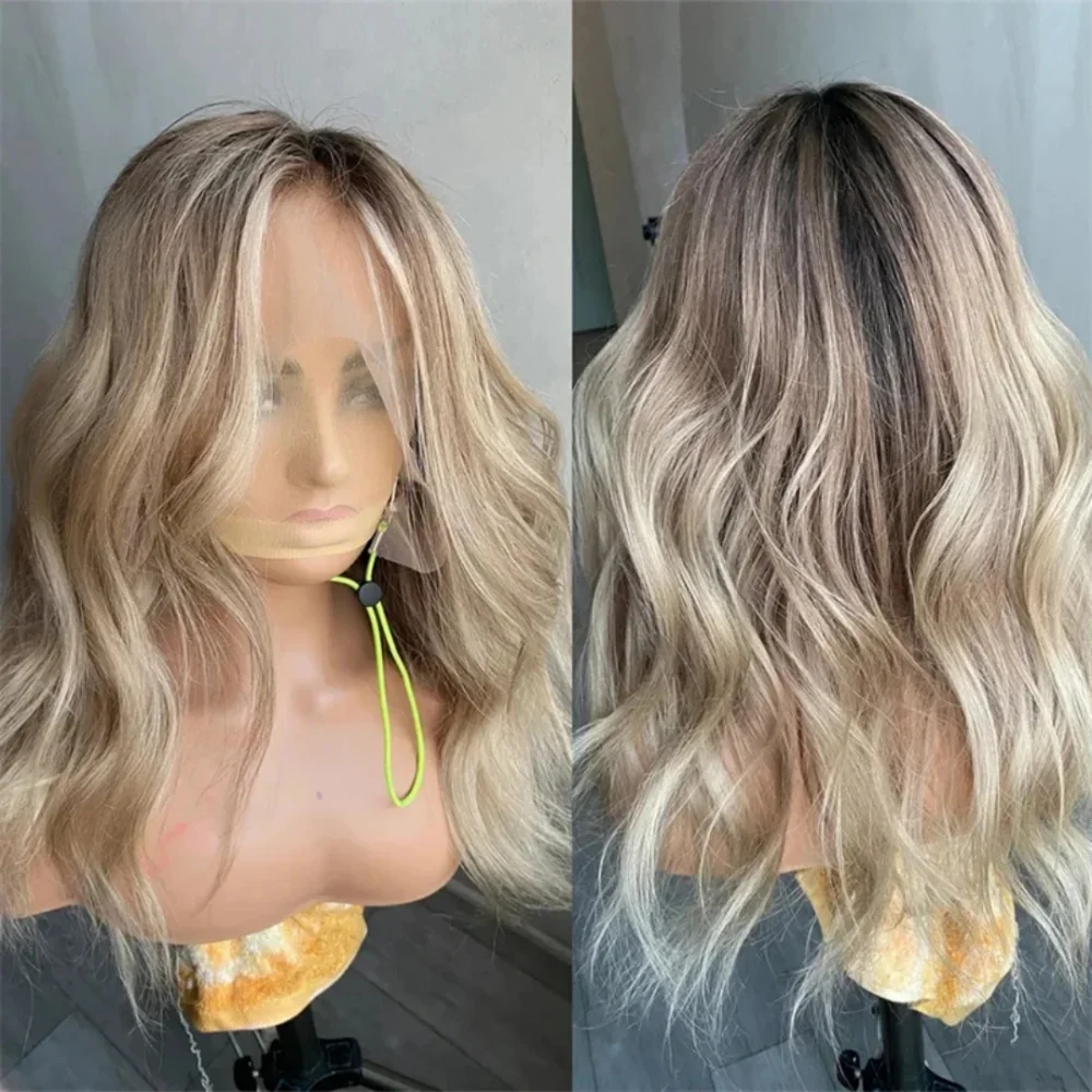 Shoulder-Length Ombre Ash Brown Blonde Body Wave Synthetic Wig with HD Lace Front for Women Daily Cosplay Use Futura Fiber
Shoulder-Length Ombre Ash Brown Blonde Body Wave Synthetic Wig with HD Lace Front for Women Daily Cosplay Use Futura Fiber