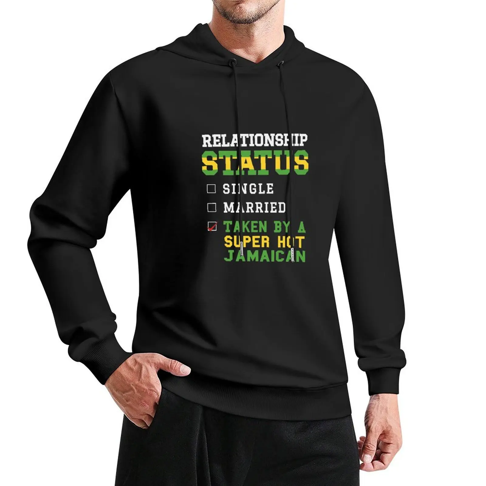 Relationship Status Taken Super Hot Jamaica graphic Jamaican Pullover Hoodie men's clothing male clothes men's oversize hoodie
Relationship Status Taken Super Hot Jamaica graphic Jamaican Pullover Hoodie men's clothing male clothes men's oversize hoodie