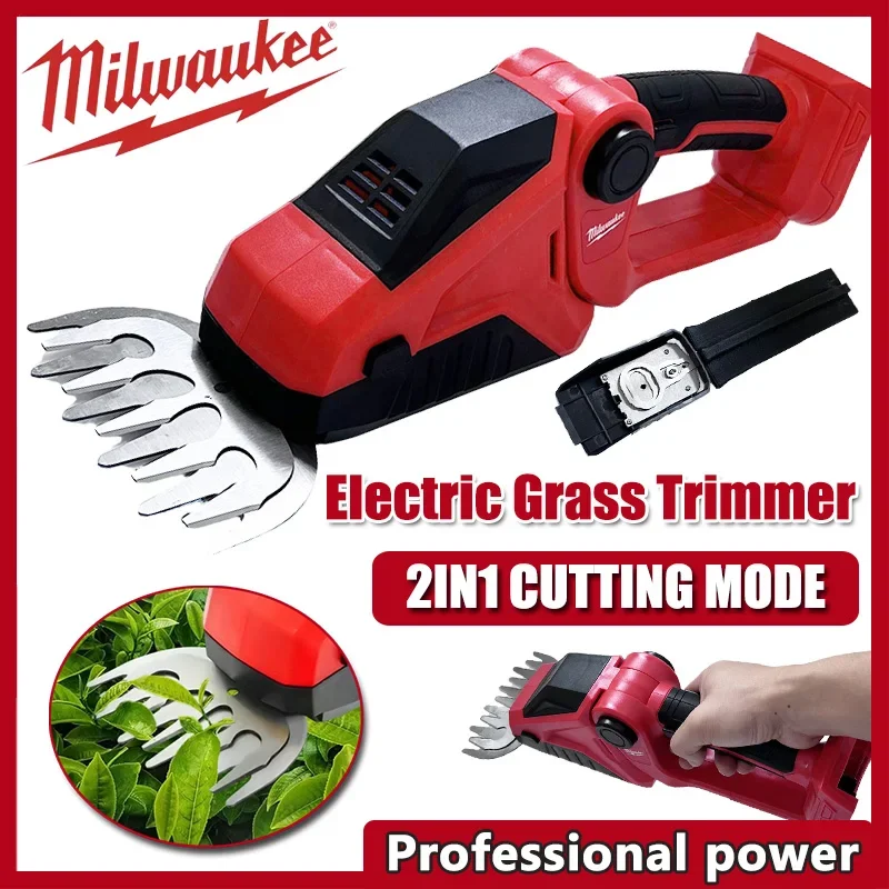 Milwaukee Cordless Hedge Trimmer 2 in 1 Electric Grass Trimmer Bush Trimmer Grass Shears Handheld Garden Tool For 20V Battery