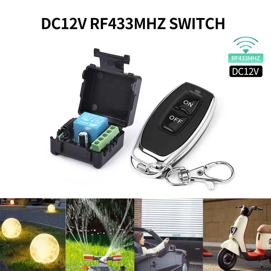 RF433Mhz Remote Control Wireless Light Switch DC 12V 1CH 10A Relay Receiver Home Garage Door Electromagnetic Lock DIY Module
RF433Mhz Remote Control Wireless Light Switch DC 12V 1CH 10A Relay Receiver Home Garage Door Electromagnetic Lock DIY Module