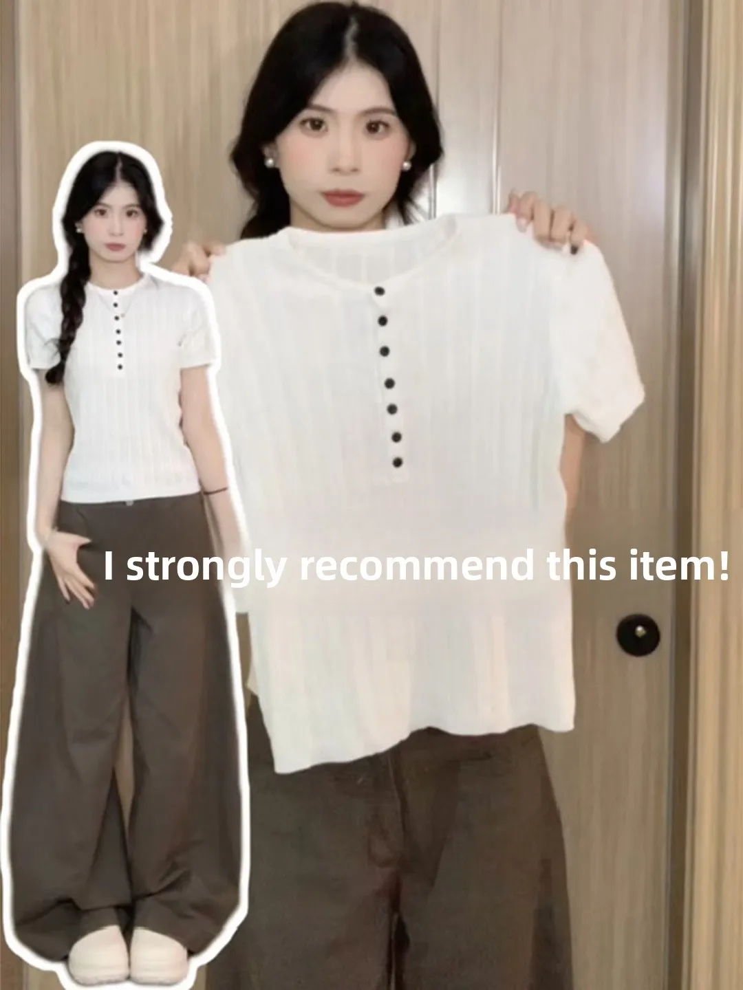 Stunning White Short Sleeve Knitted Henley Top Women's Slim Fit Summer Fashionable Small Shirt Korean Style Commute Wind
Stunning White Short Sleeve Knitted Henley Top Women's Slim Fit Summer Fashionable Small Shirt Korean Style Commute Wind