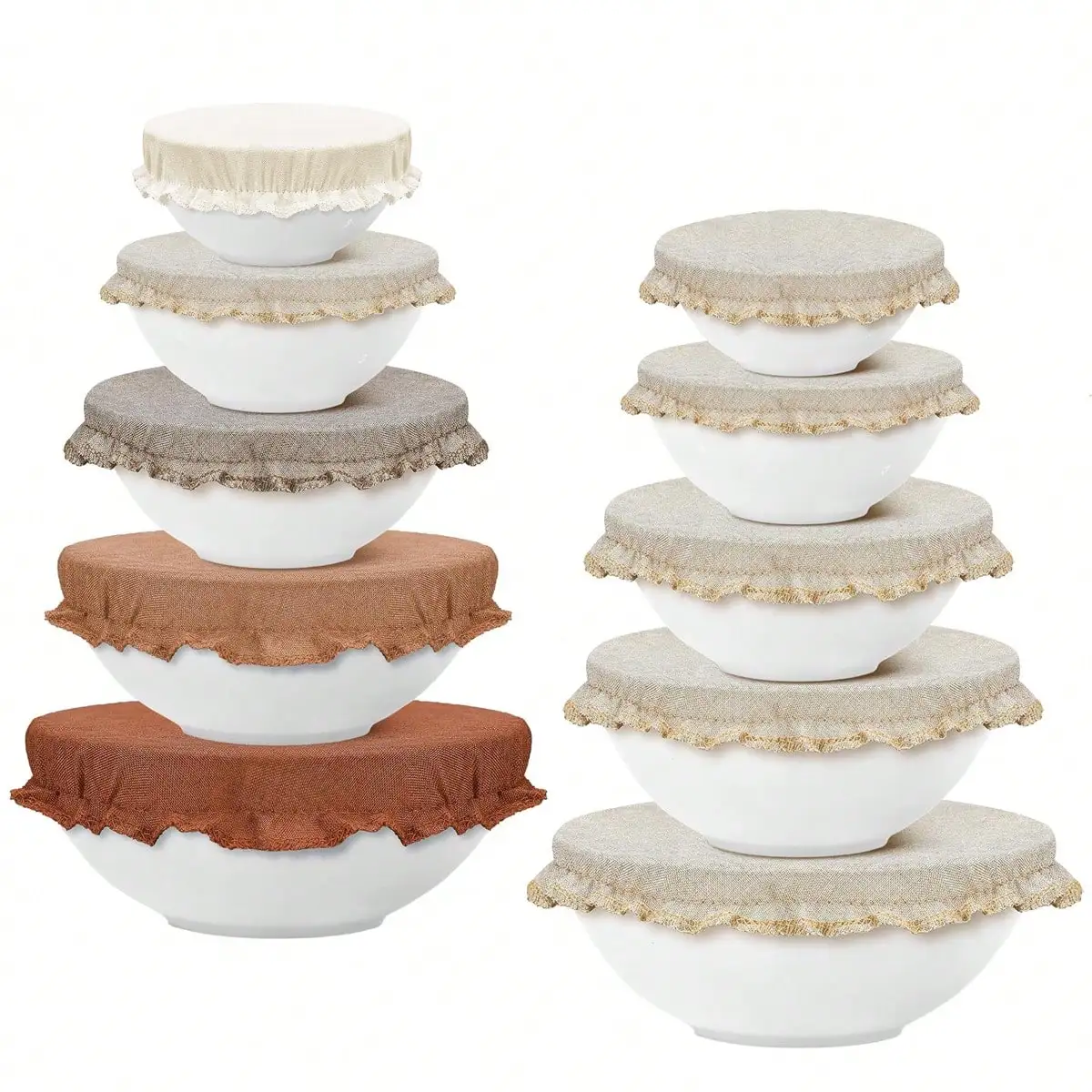 5pcs Reusable Cloth Bowl Covers, Suitable For Bread Fermentation, 5 Sizes, Food Storage Container Lids, Bread Bowl Covers, Reusable, Suitable For Food, Fruits, Leftovers
5pcs Reusable Cloth Bowl Covers, Suitable For Bread Fermentation, 5 Sizes, Food Storage Container Lids, Bread Bowl Covers, Reusable, Suitable For Food, Fruits, Leftovers
