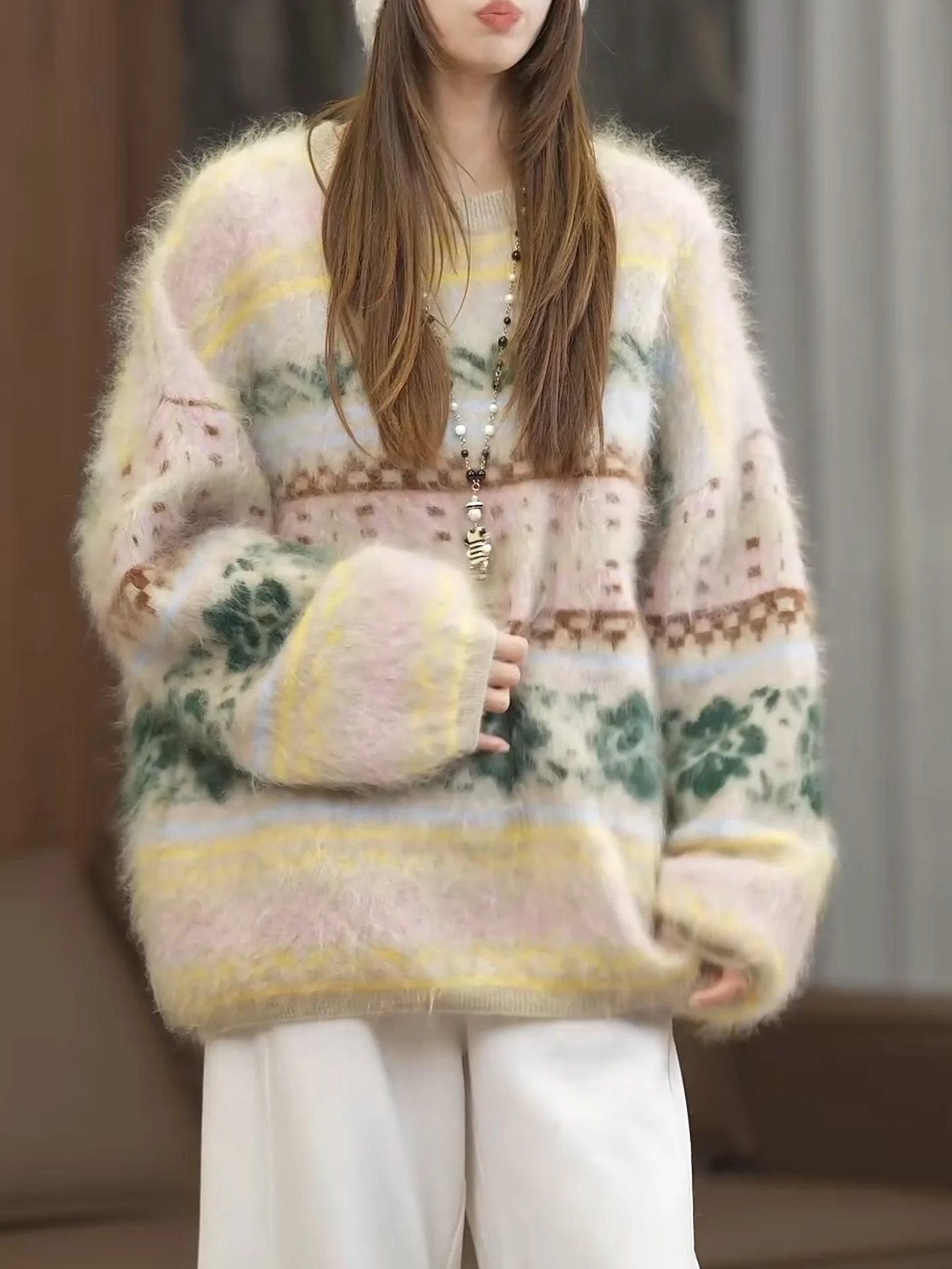 Мягкий уютный круглый свитер в корейском стиле, модный женский оверсайз, осенне-зимняя новинка, комфортный вязаный топ
Мягкий уютный круглый свитер в корейском стиле, модный женский оверсайз, осенне-зимняя новинка, комфортный вязаный топ