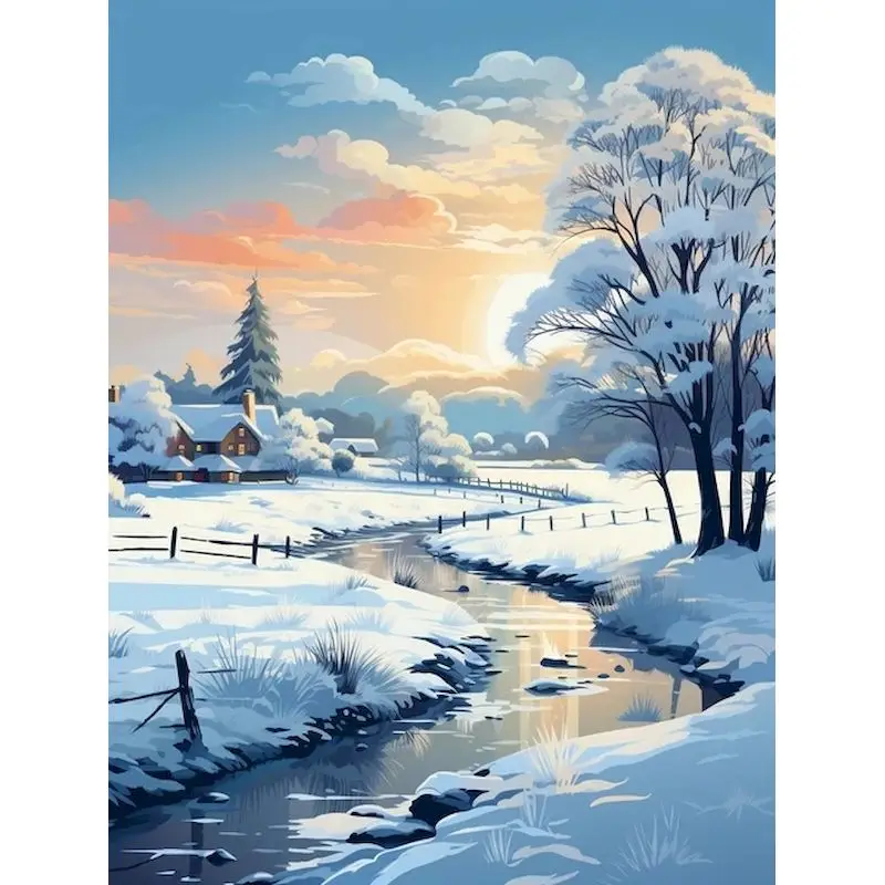 CHENISTORY Modern Painting By Numbers Frameless Snow Landsape Paint By Numbers Oil Handpainted Winter Home Wall Decor
CHENISTORY Modern Painting By Numbers Frameless Snow Landsape Paint By Numbers Oil Handpainted Winter Home Wall Decor