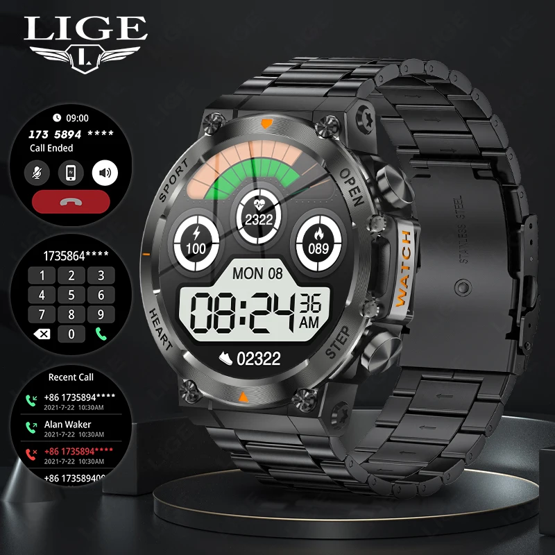 LIGE 2026 Men's Smart Watch Heart Rate Sleep Monitoring Bluetooth Call Clearance Sale Outdoor Durable IP68 Waterproof Smartwatch
LIGE 2026 Men's Smart Watch Heart Rate Sleep Monitoring Bluetooth Call Clearance Sale Outdoor Durable IP68 Waterproof Smartwatch