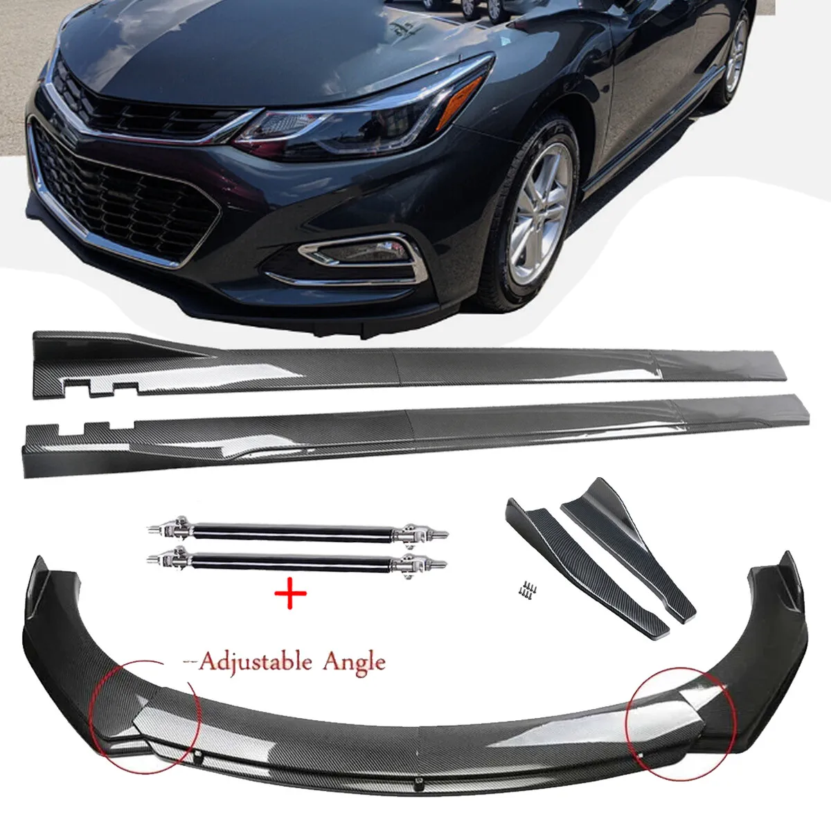 For Chevy Cruze Carbon Fiber Front Bumper Lip Rear Splitter Spoiler Body Kits
For Chevy Cruze Carbon Fiber Front Bumper Lip Rear Splitter Spoiler Body Kits