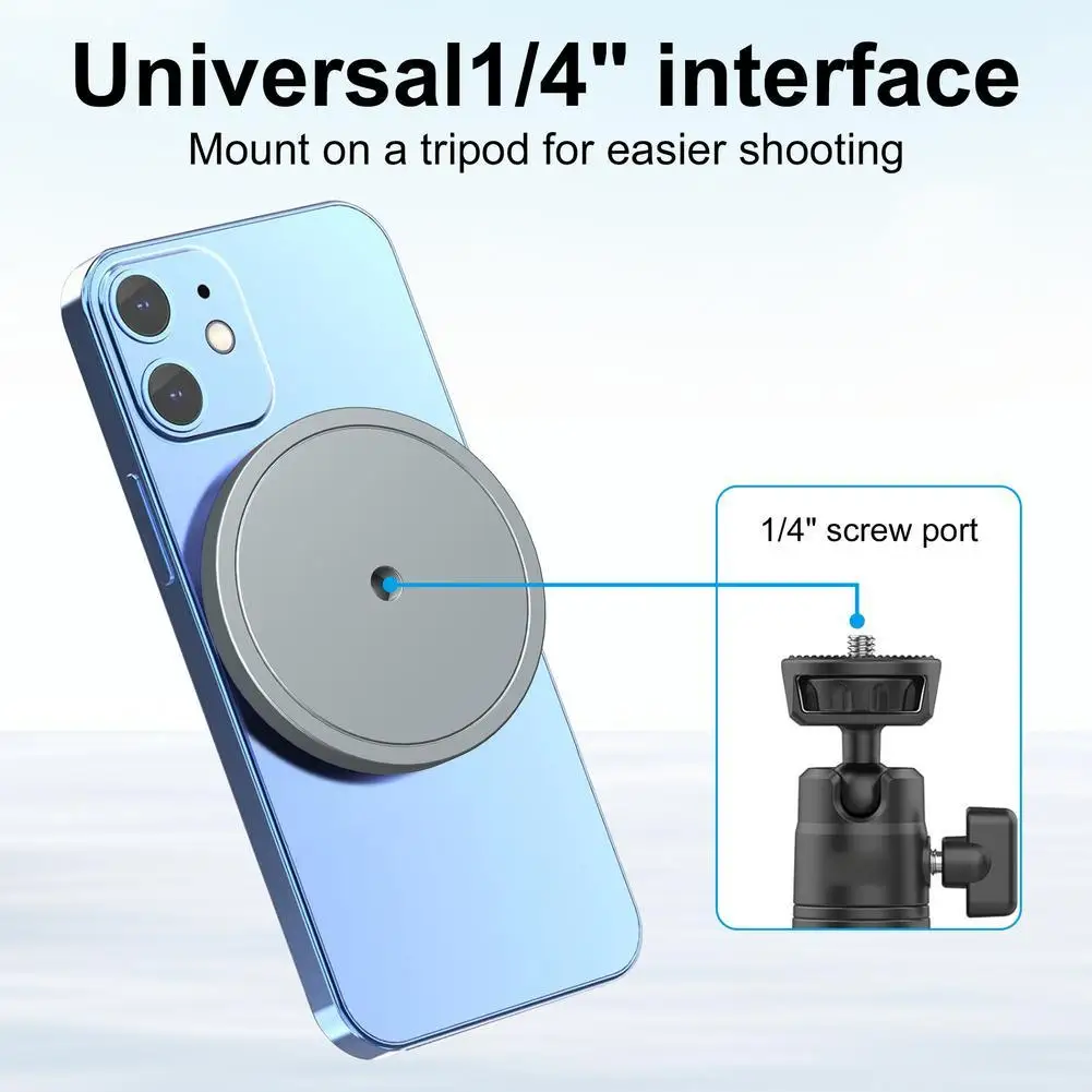 for magsafe 1/4" Universal Mount Magnetic Tripod Adapter With Screw Hole Photography Gimbal Camera Tripod Phone Holder Accessory
for magsafe 1/4" Universal Mount Magnetic Tripod Adapter With Screw Hole Photography Gimbal Camera Tripod Phone Holder Accessory