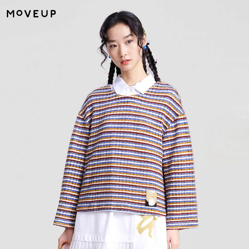 MOVEUP Colorful Striped T-Shirt 2026 Spring New Crew Neck Cropped Knit Tees Cat Woven Label Long Sleeve Tops For Women 3ELC10577
MOVEUP Colorful Striped T-Shirt 2026 Spring New Crew Neck Cropped Knit Tees Cat Woven Label Long Sleeve Tops For Women 3ELC10577
