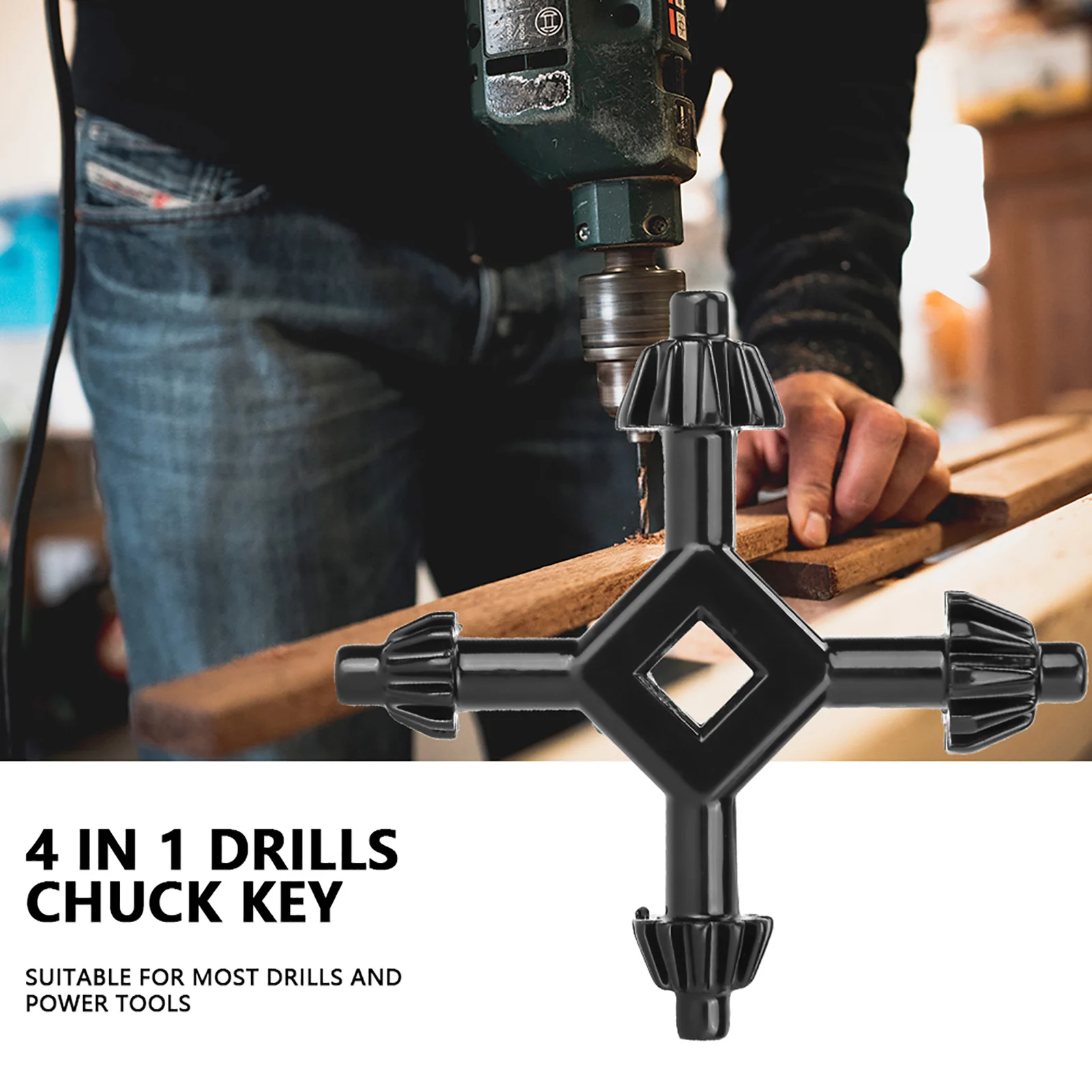 4-In-1 Multi-function Universal Chuck Key Drill Drilling Holder Spanner Ratchet Socket Ring Combination Grip Star Wrench 
4-In-1 Multi-function Universal Chuck Key Drill Drilling Holder Spanner Ratchet Socket Ring Combination Grip Star Wrench