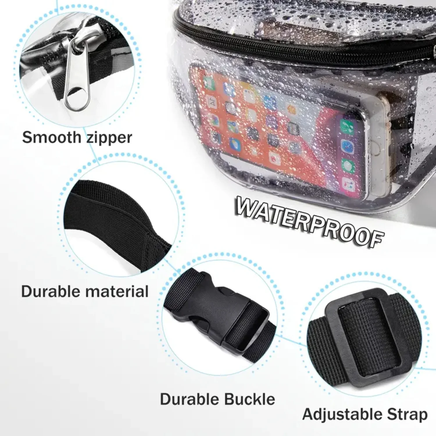 Fashionable Lightweight Transparent Waist Pack - Stylish Crossbody Bag for Travel and Outdoor Activities - Adjustable Strap for
Fashionable Lightweight Transparent Waist Pack - Stylish Crossbody Bag for Travel and Outdoor Activities - Adjustable Strap for