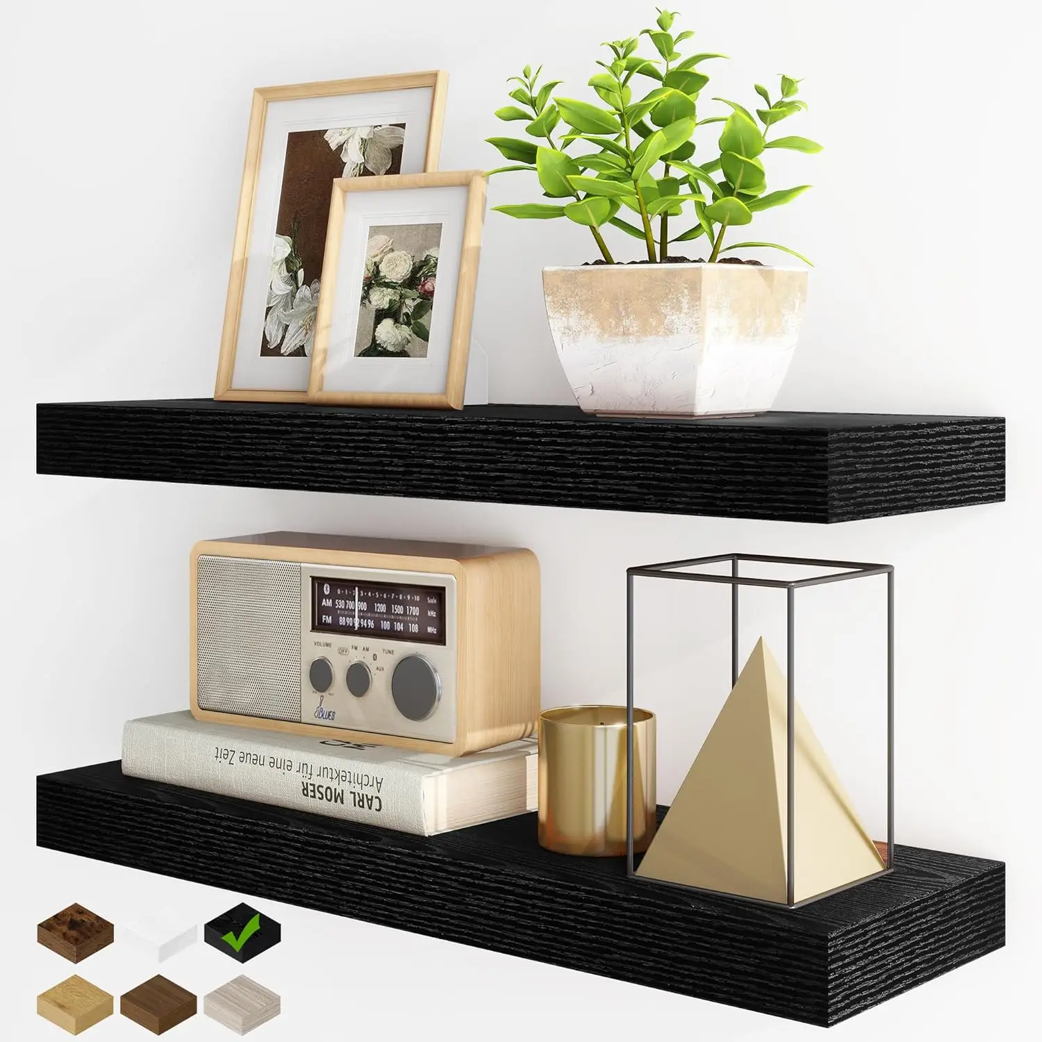 Floating Shelves for Wall, 24Inch Floating Shelves Set of 2, Hanging Shelf with Invisible Brackets, Wood Shelves for Li
Floating Shelves for Wall, 24Inch Floating Shelves Set of 2, Hanging Shelf with Invisible Brackets, Wood Shelves for Li