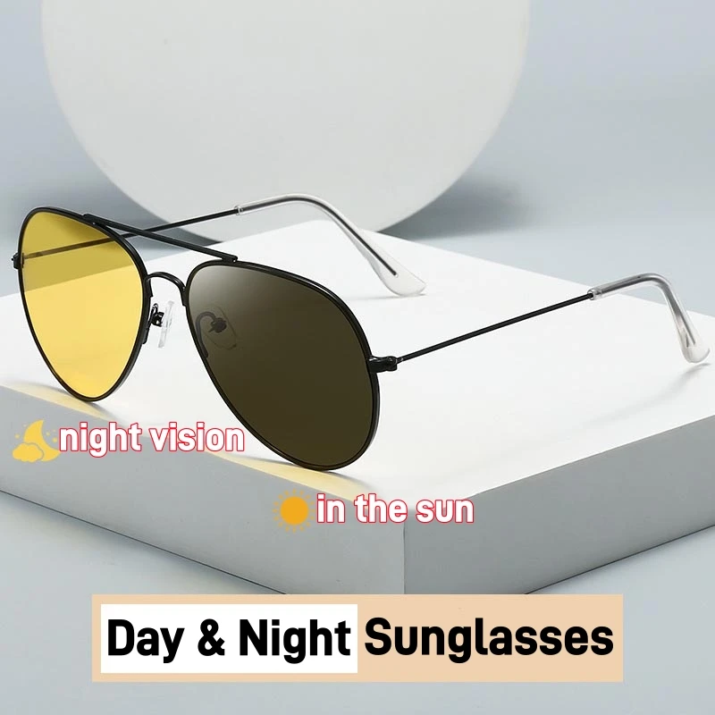 Retro Metal Frame Yellow Lens Night Vision Sunglasses Men Oversize Night Driving SunGlasses Outdoor UV400 Color Changing Goggles
Retro Metal Frame Yellow Lens Night Vision Sunglasses Men Oversize Night Driving SunGlasses Outdoor UV400 Color Changing Goggles