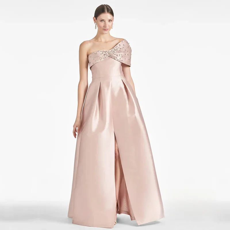 CustomizedEvening Dress Off The Shoulder Crystals Front Slit A Line Satin Saud Prom Dresses Customized Party Gown for Weddings
CustomizedEvening Dress Off The Shoulder Crystals Front Slit A Line Satin Saud Prom Dresses Customized Party Gown for Weddings