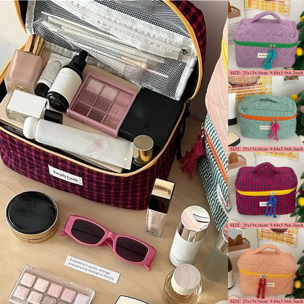Korean Style INS Plaid Case Color-blocked Checkered Pattern Pencil Pouch for Girl, Cotton Stationery Storage Bag Cosmetic Bag
Korean Style INS Plaid Case Color-blocked Checkered Pattern Pencil Pouch for Girl, Cotton Stationery Storage Bag Cosmetic Bag