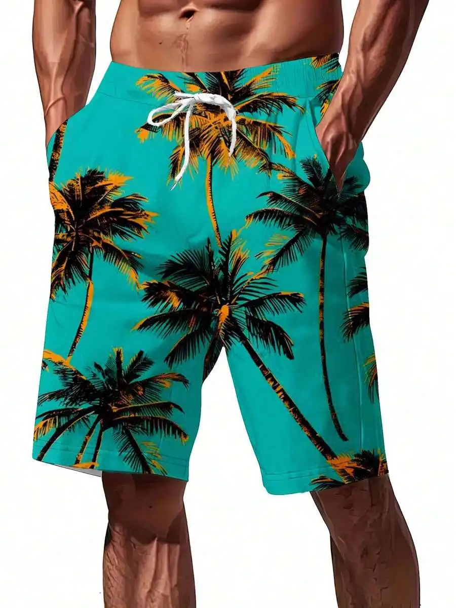 Mens Vibrant Turquoise Palm Tree Pattern Quick-Dry Board Shorts For Beach And Summer Activities
Mens Vibrant Turquoise Palm Tree Pattern Quick-Dry Board Shorts For Beach And Summer Activities