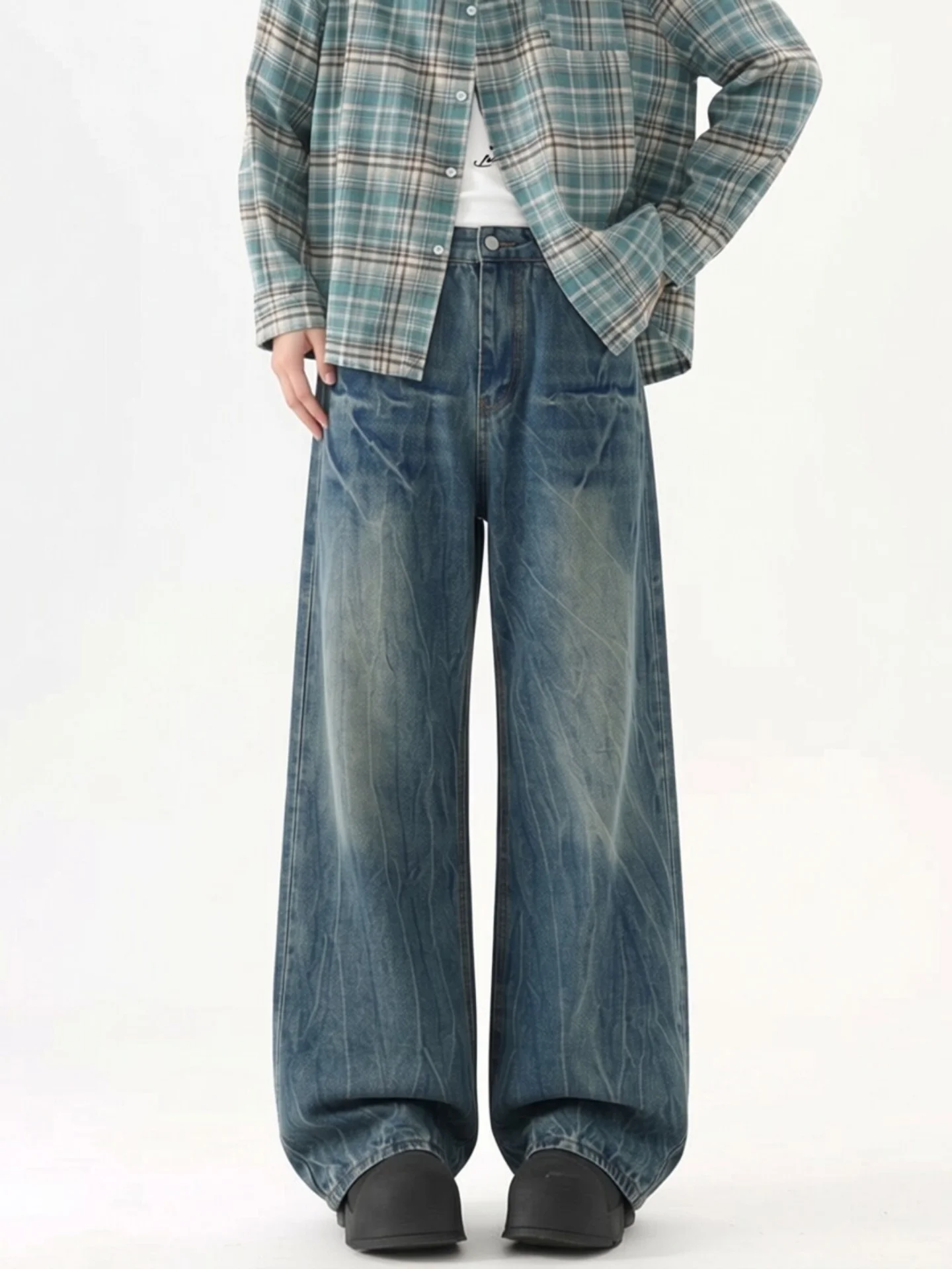 Blue Jeans Men's Loose Straight Leg Bell Bottoms Washed Denim High Street Long Trousers Slimming Effect Casual Summer Jeans
Blue Jeans Men's Loose Straight Leg Bell Bottoms Washed Denim High Street Long Trousers Slimming Effect Casual Summer Jeans