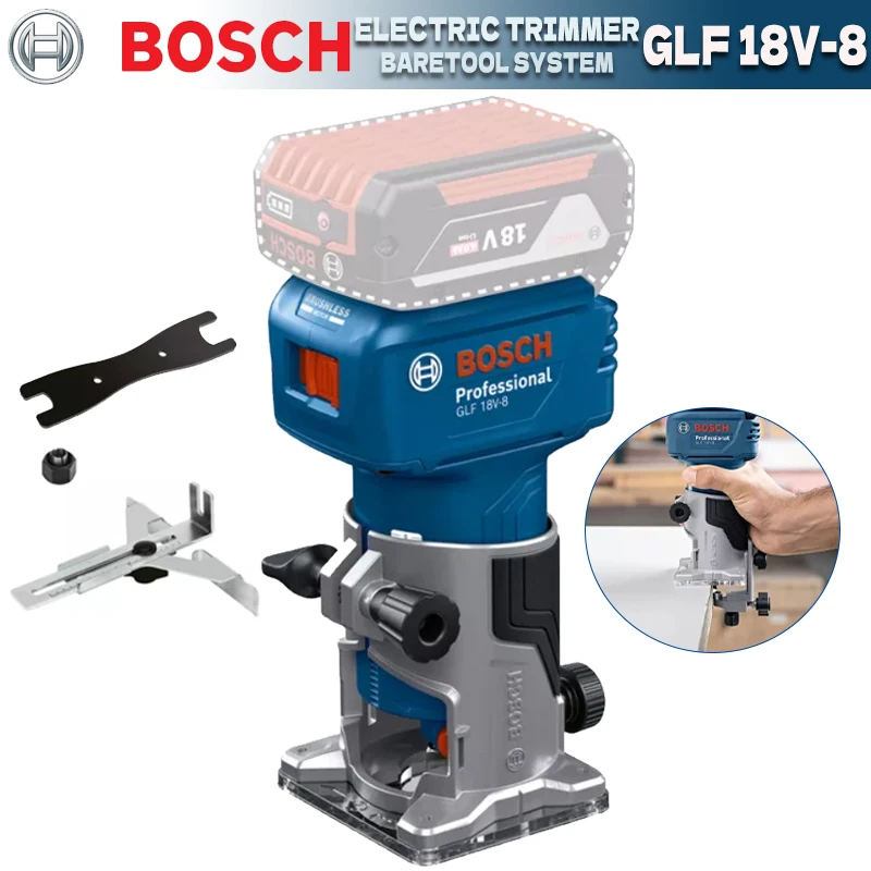 BOSCH GLF 18V-8 Электрический триммер для дерева, фрезерный станок, столярный инструмент, гладкая фреза, обрезка канавок, резьба, фрезерование GLF18V-8
BOSCH GLF 18V-8 Электрический триммер для дерева, фрезерный станок, столярный инструмент, гладкая фреза, обрезка канавок, резьба, фрезерование GLF18V-8