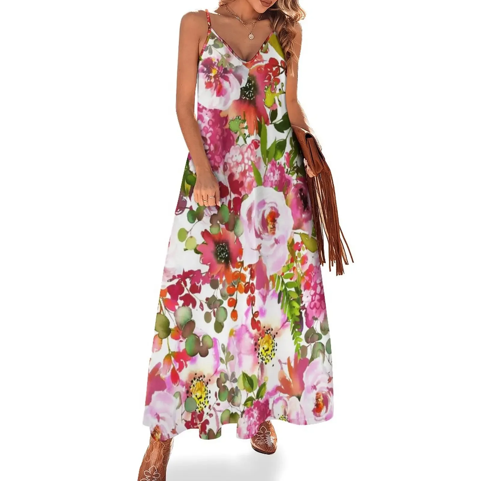 Pink lilac orange watercolor botanical roses floral Sleeveless Dress women evening dress dresses korean style
Pink lilac orange watercolor botanical roses floral Sleeveless Dress women evening dress dresses korean style