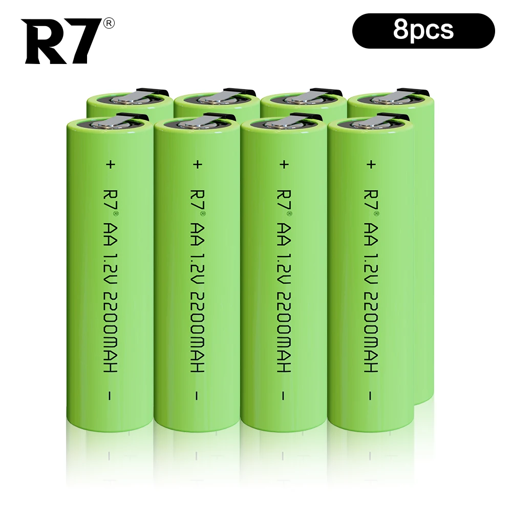 R7 1.2V 2200mah Original AA Rechargeable Battery AA Ni-MH Battery with Solder Pins for DIY Electric Razor toothbrush Toys
R7 1.2V 2200mah Original AA Rechargeable Battery AA Ni-MH Battery with Solder Pins for DIY Electric Razor toothbrush Toys