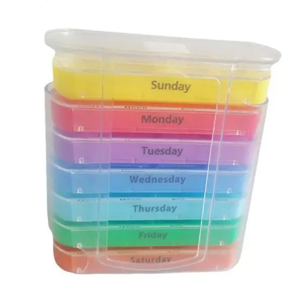 Rainbow Pill Organizer 28 Day Travel Container Large Tablet Box for Vitamins and Medication Storage
Rainbow Pill Organizer 28 Day Travel Container Large Tablet Box for Vitamins and Medication Storage