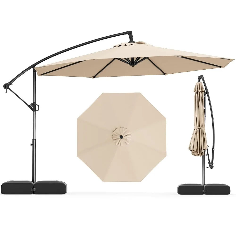 10-foot Patio Umbrella with Base, Offset Cantilever Outdoor Umbrella, 360-degree Rotation, Crank Control, Customizable
10-foot Patio Umbrella with Base, Offset Cantilever Outdoor Umbrella, 360-degree Rotation, Crank Control, Customizable