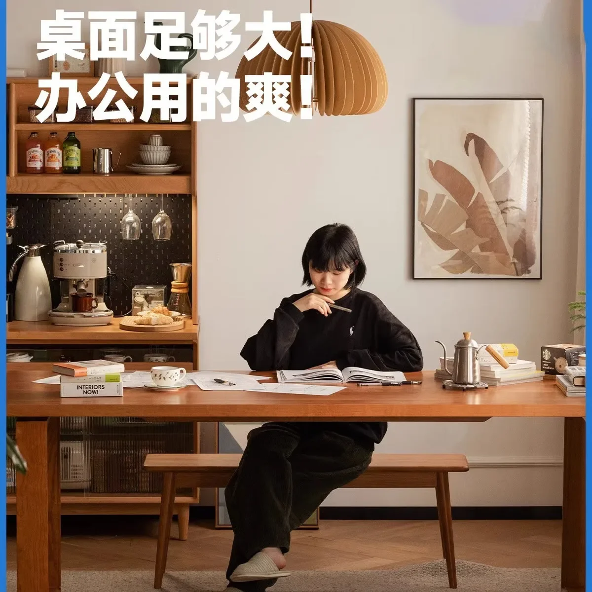 Living room study office workbench household solid wood blue whale large board dining table
Living room study office workbench household solid wood blue whale large board dining table