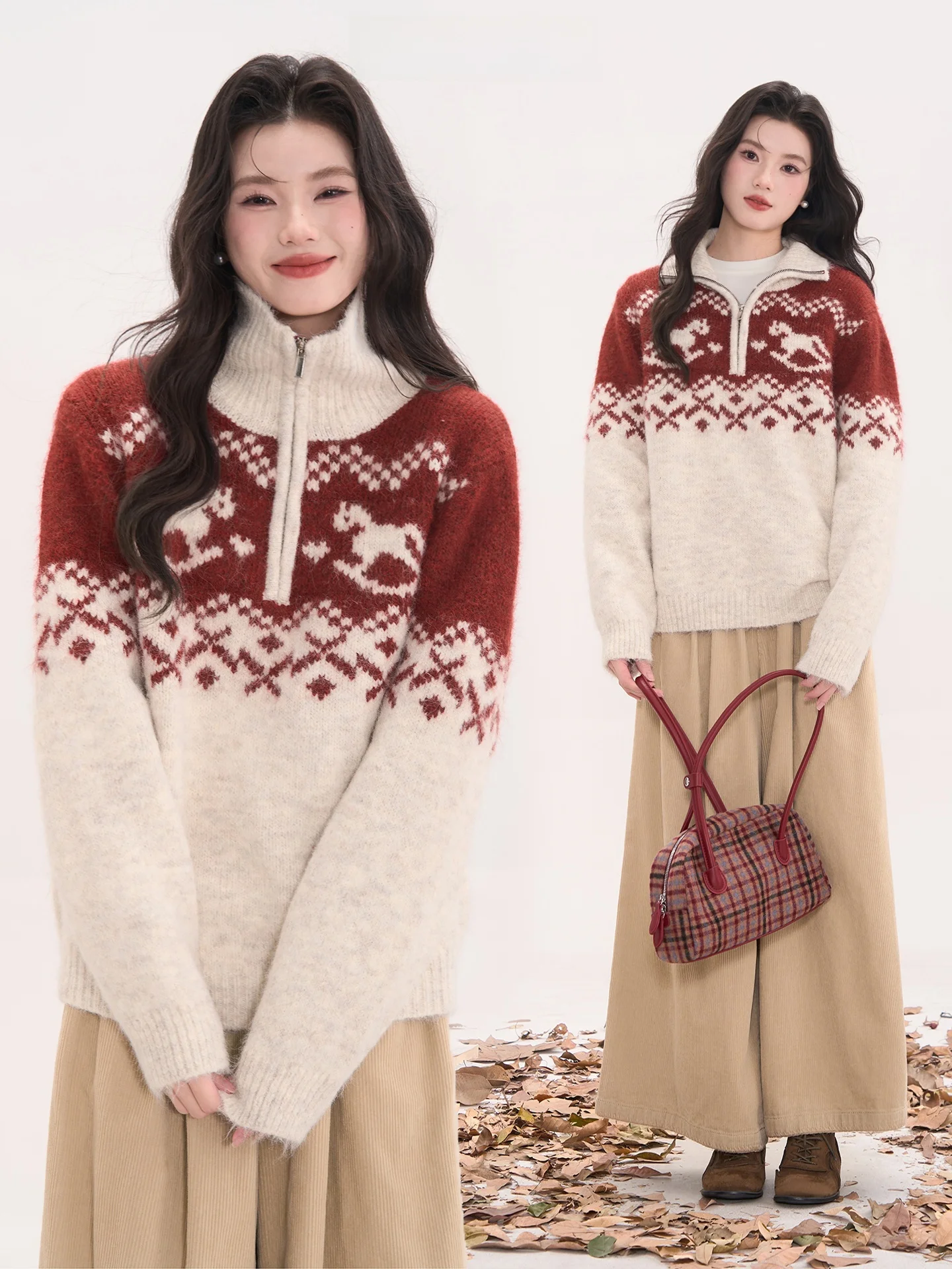 Women's Knitted Woolen Sweater f Zipper Casual Sle Long Sve Loose Fit Winter Faion Heme 3 by Flower Field Window
Women's Knitted Woolen Sweater f Zipper Casual Sle Long Sve Loose Fit Winter Faion Heme 3 by Flower Field Window