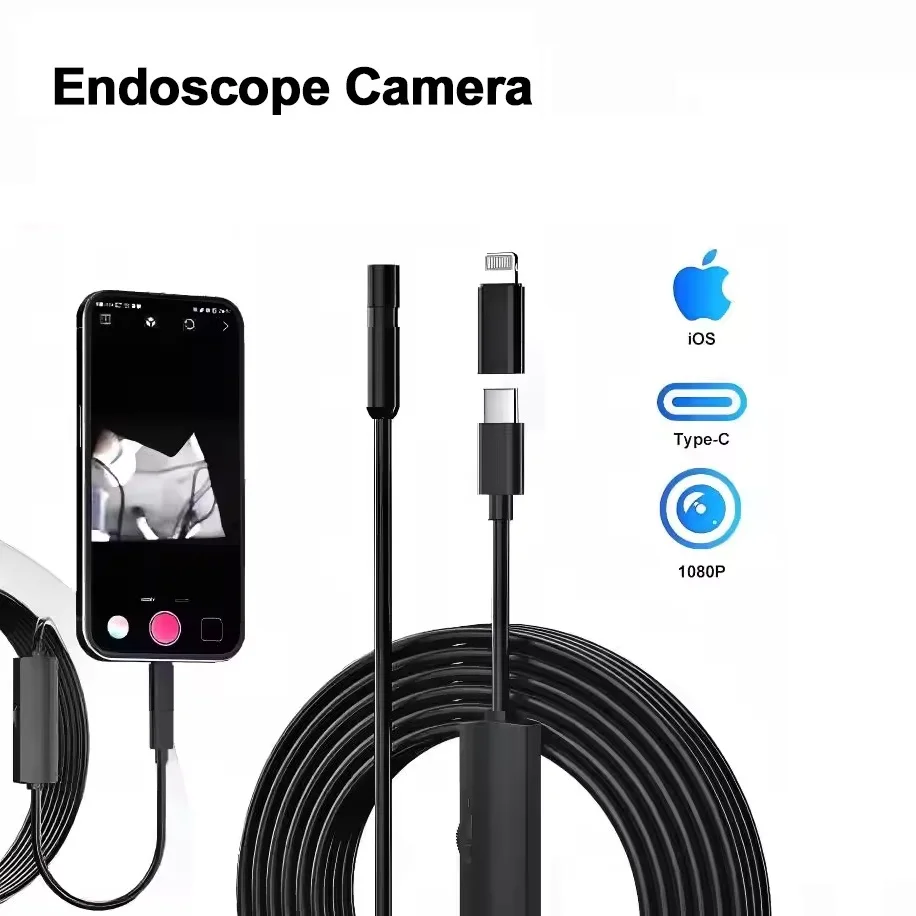 Mini Wired Endoscope Inspection Camera, 3MP Borescope with LED Lighting, 8mm Waterproof IOS & Type-C Endoscope for Android
Mini Wired Endoscope Inspection Camera, 3MP Borescope with LED Lighting, 8mm Waterproof IOS & Type-C Endoscope for Android