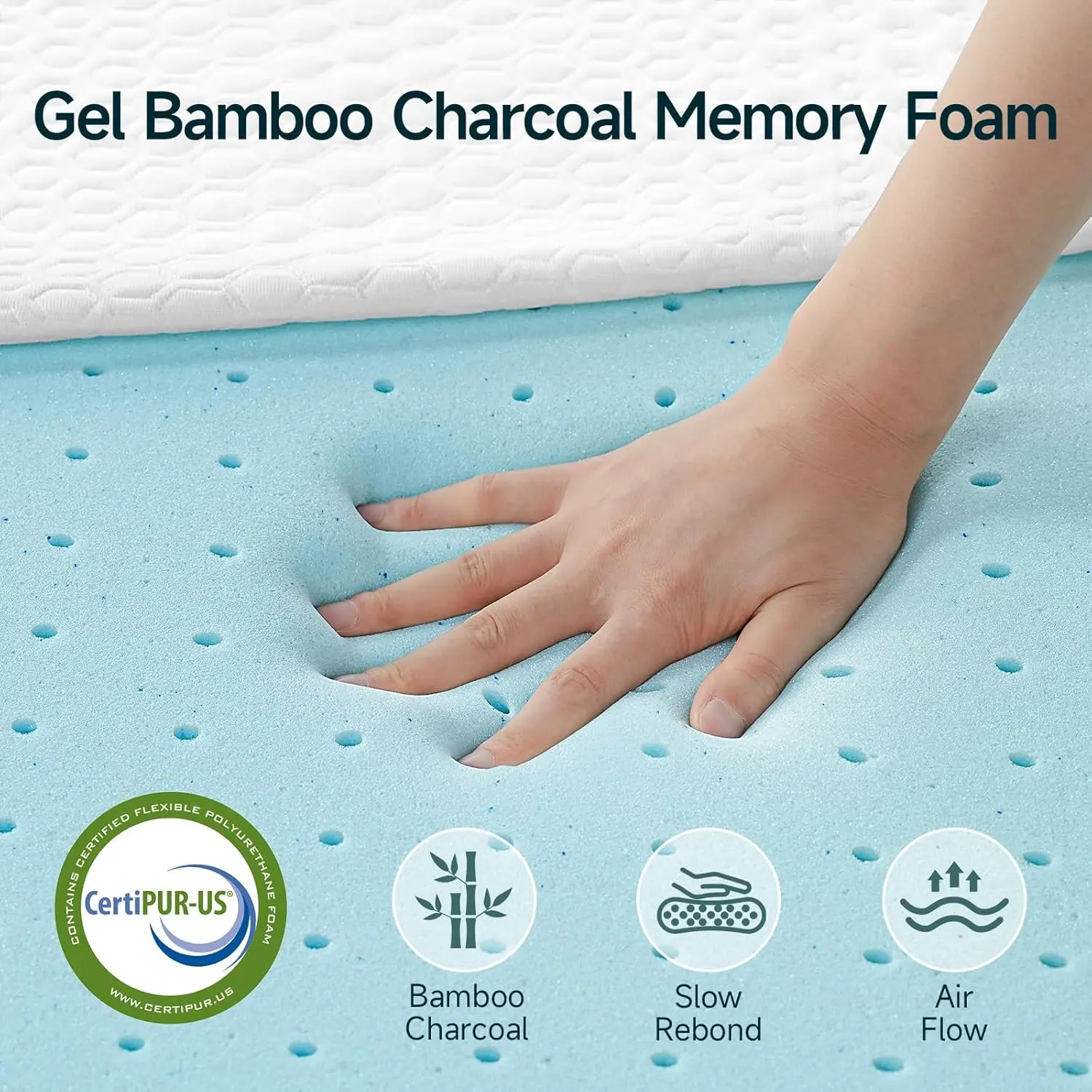 2 Inch Twin Size Gel Memory Foam Mattress Topper With Ice Silk Touch Cover, High-Density Bamboo Charcoal Foam Mattress Bed
2 Inch Twin Size Gel Memory Foam Mattress Topper With Ice Silk Touch Cover, High-Density Bamboo Charcoal Foam Mattress Bed