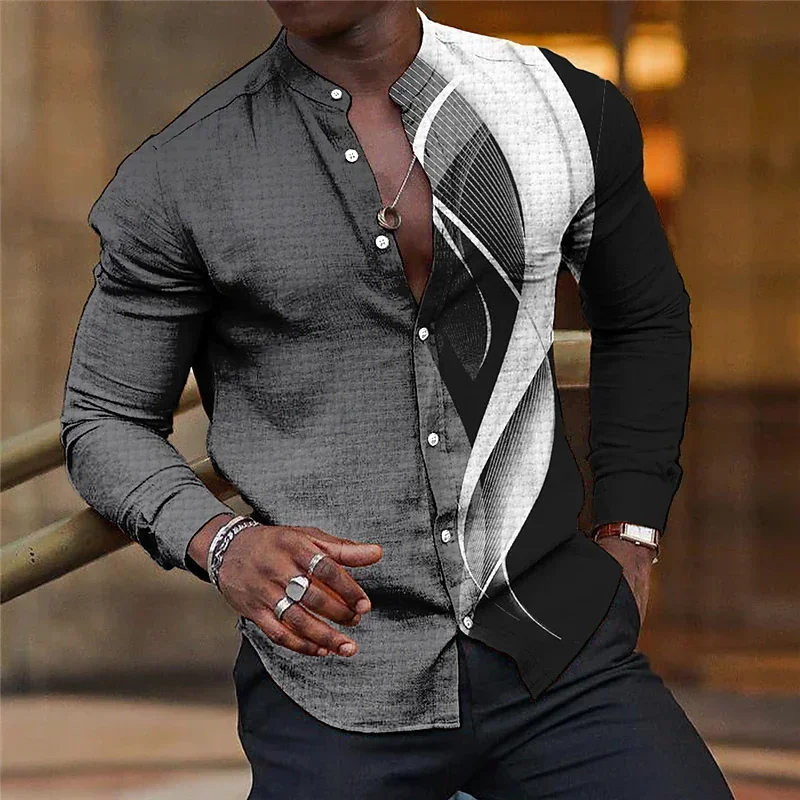 Shirt Men Lapel Stand Collar Fashion Casual Blue Purple Geometric Outdoor Street Party High Quality Fabric 2023 New Plus Size
Shirt Men Lapel Stand Collar Fashion Casual Blue Purple Geometric Outdoor Street Party High Quality Fabric 2023 New Plus Size