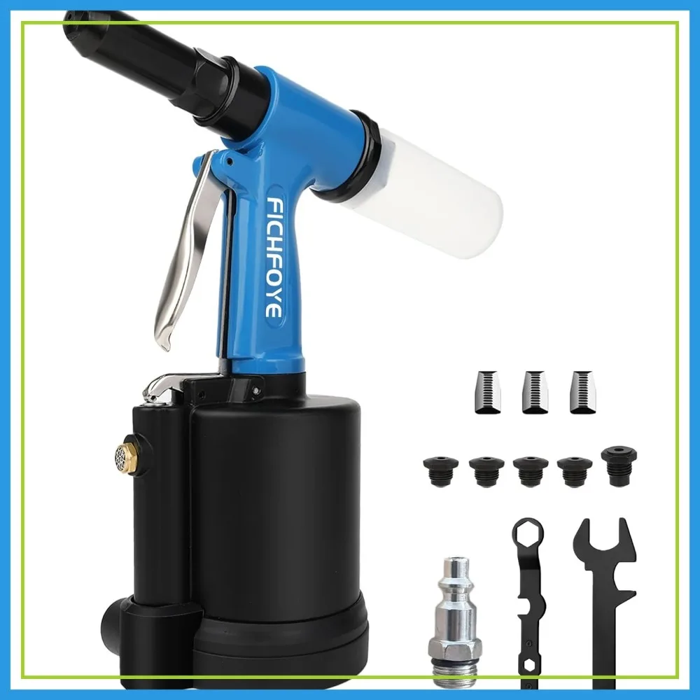 Heavy Duty Pneumatic Rivet Gun 4000LBF Air Riveter Set 5 Heads 1/4" NPT
Heavy Duty Pneumatic Rivet Gun 4000LBF Air Riveter Set 5 Heads 1/4" NPT