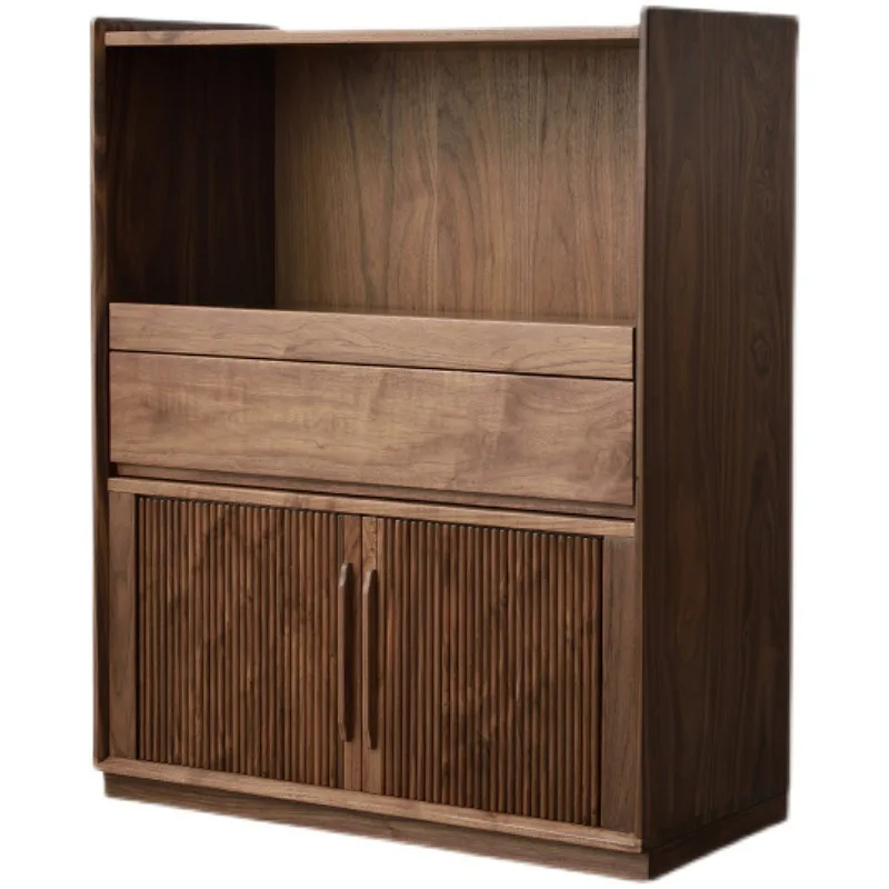 Nordic solid wood black walnut rolling shutter door side cabinet, modern minimalist Japanese storage cabinet
Nordic solid wood black walnut rolling shutter door side cabinet, modern minimalist Japanese storage cabinet
