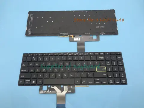 NEW Latin Spanish/English Keyboard For Asus X521 X521EA X521EQ X521FA X521FL X521JQ X521UA Silver/Black Backlit