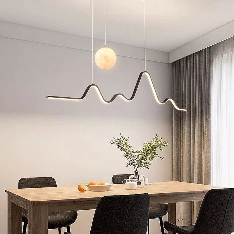 Creative Moon Bar Table Kitchen Pendant Lamp Minimalist Line Dining Room Chandelier Home Decor Bedroom Living Room Hanging Light
Creative Moon Bar Table Kitchen Pendant Lamp Minimalist Line Dining Room Chandelier Home Decor Bedroom Living Room Hanging Light