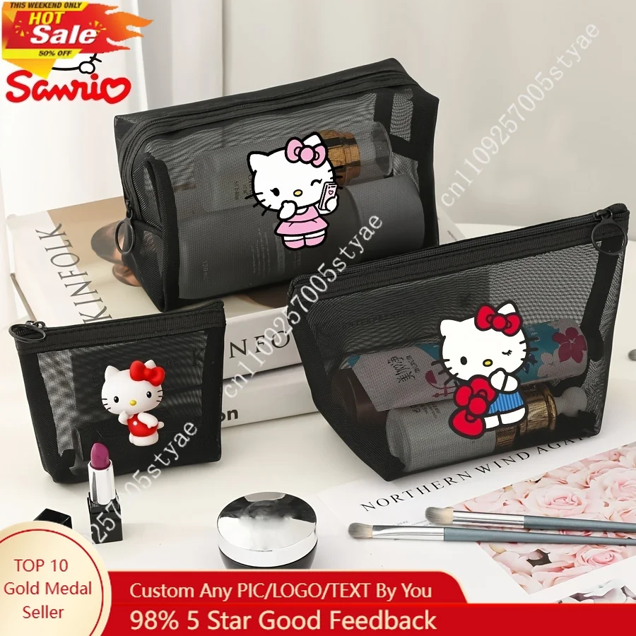 1pc Sanrio Hello Kitty Cartoon Pattern Multifunctional Nylon Mesh Makeup Bag Transparent Mesh Toiletry Bag/Hollow Mesh Storage
1pc Sanrio Hello Kitty Cartoon Pattern Multifunctional Nylon Mesh Makeup Bag Transparent Mesh Toiletry Bag/Hollow Mesh Storage