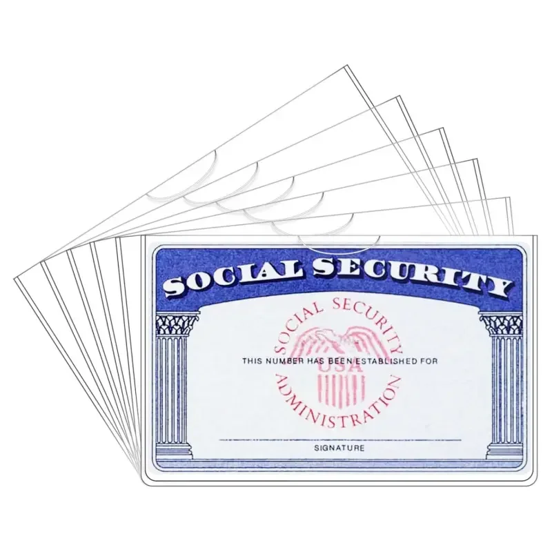 5pcs Clear PVC Card Protector Sleeves 24 Mil Water Resistant for Medicare Social Security Business ID Credit Cards
5pcs Clear PVC Card Protector Sleeves 24 Mil Water Resistant for Medicare Social Security Business ID Credit Cards