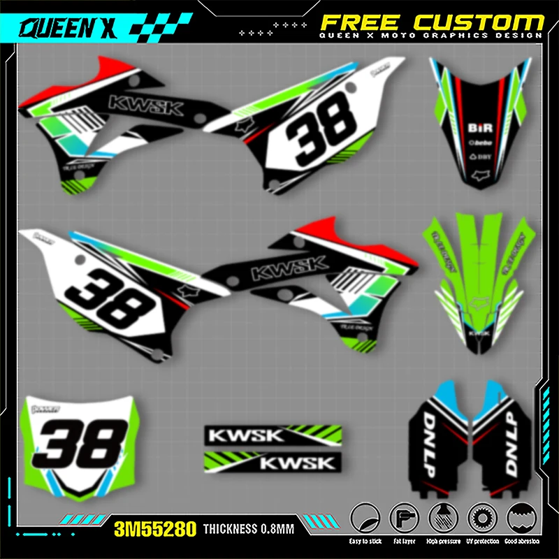 Queen X MOTOR Custom Team мотоциклетная графика фоновая наклейка наборы наклеек для KAWASAKI KX85 100 2014-2021 001
Queen X MOTOR Custom Team мотоциклетная графика фоновая наклейка наборы наклеек для KAWASAKI KX85 100 2014-2021 001