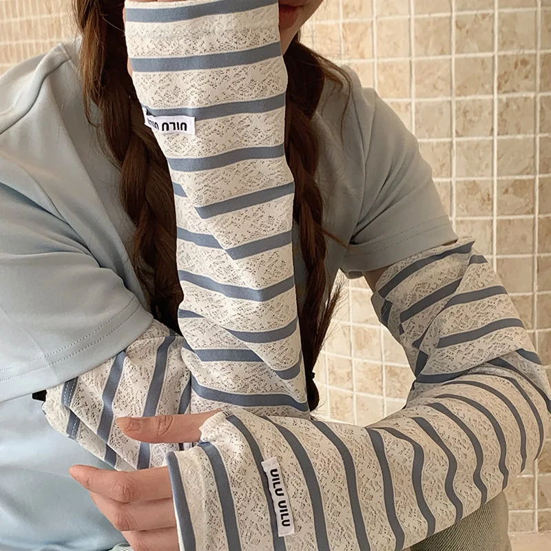 UV protection, outdoor leisure travel, personalized versatile striped sleeves, lace cuffs, sun protection and sun protection
UV protection, outdoor leisure travel, personalized versatile striped sleeves, lace cuffs, sun protection and sun protection