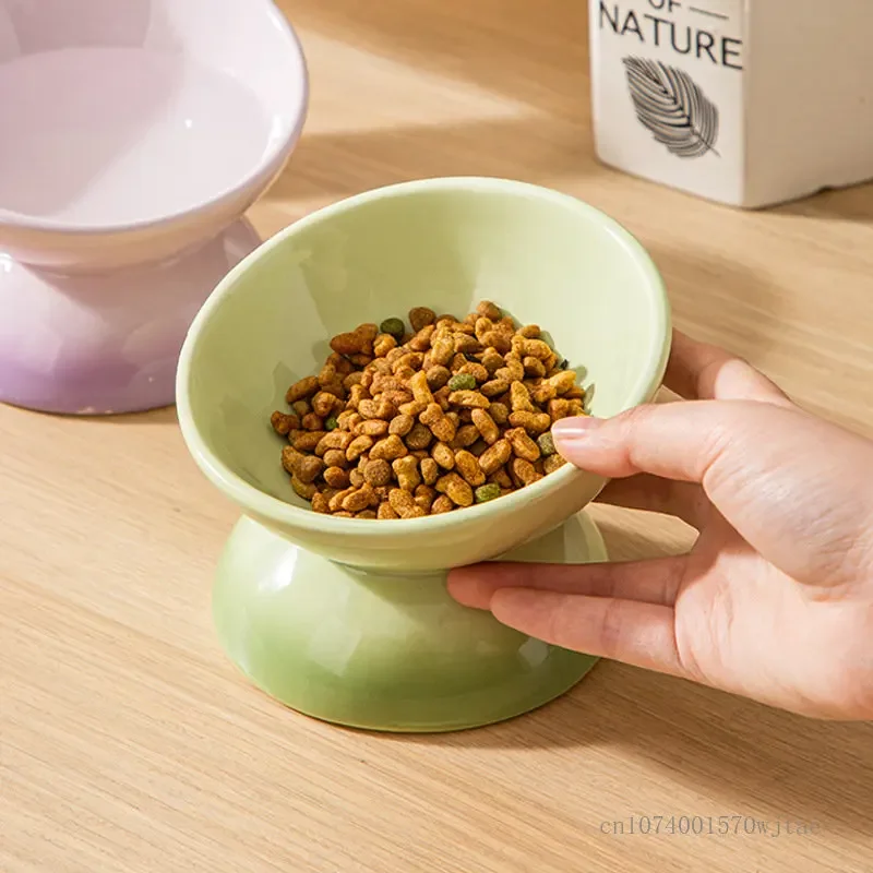 Rainbow color ceramic bowl for dog and cat, high foot, slant mouth, protection spine, pet food bowl, tableware, 1Pc
Rainbow color ceramic bowl for dog and cat, high foot, slant mouth, protection spine, pet food bowl, tableware, 1Pc