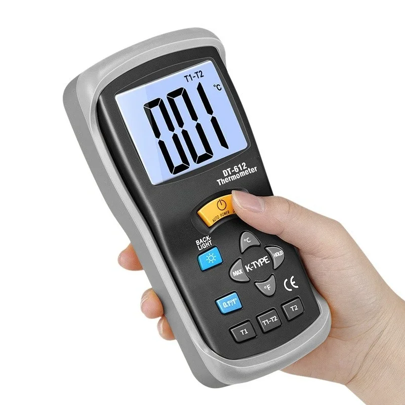 High Precision Portable Thermocouple Thermometer with Probe Thermometer DT-612
High Precision Portable Thermocouple Thermometer with Probe Thermometer DT-612