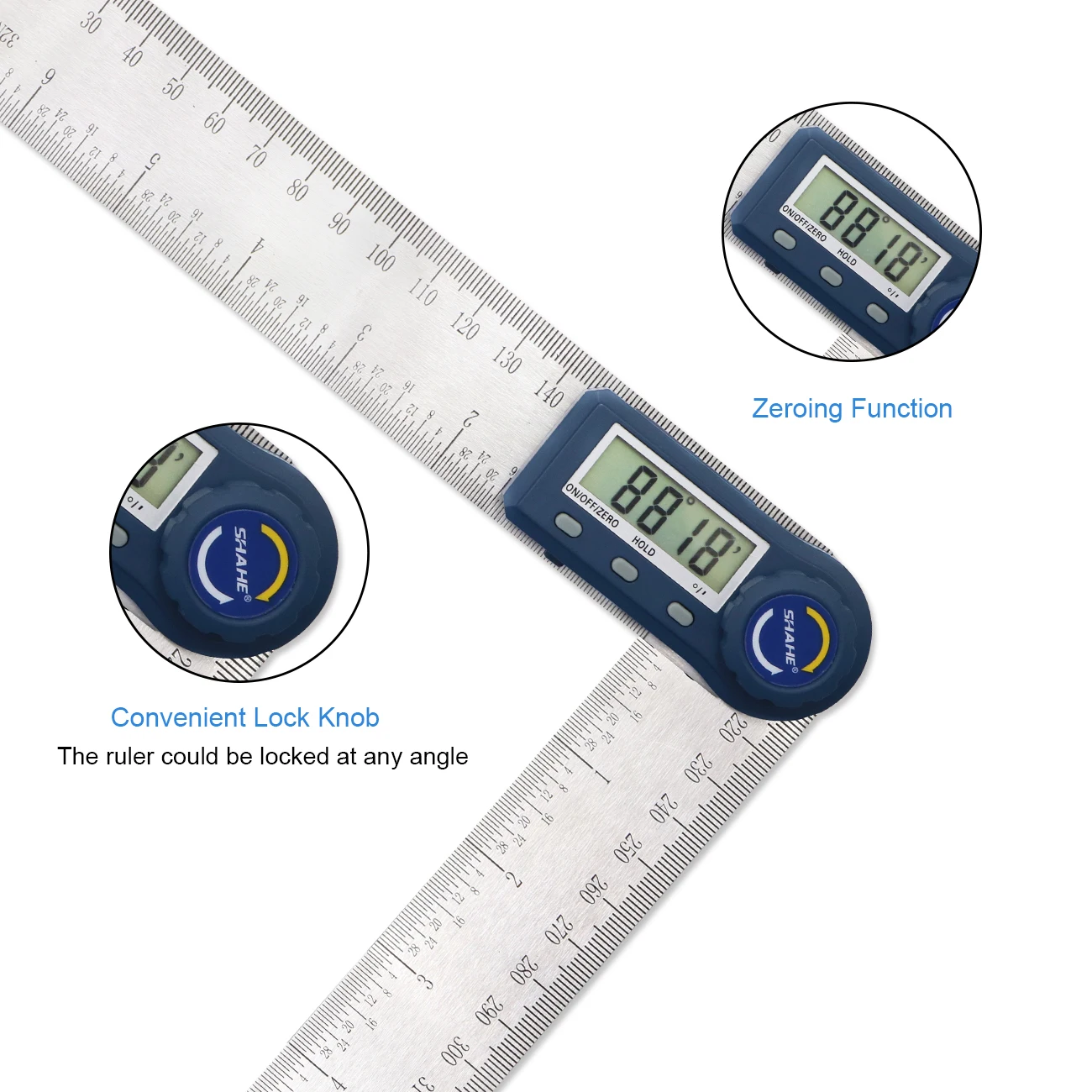 Shahe 200mm Electronic Protractor Stainless Steel Digital Angle Ruler Inclinometer Angle Finder Digital Angle Gauge
Shahe 200mm Electronic Protractor Stainless Steel Digital Angle Ruler Inclinometer Angle Finder Digital Angle Gauge