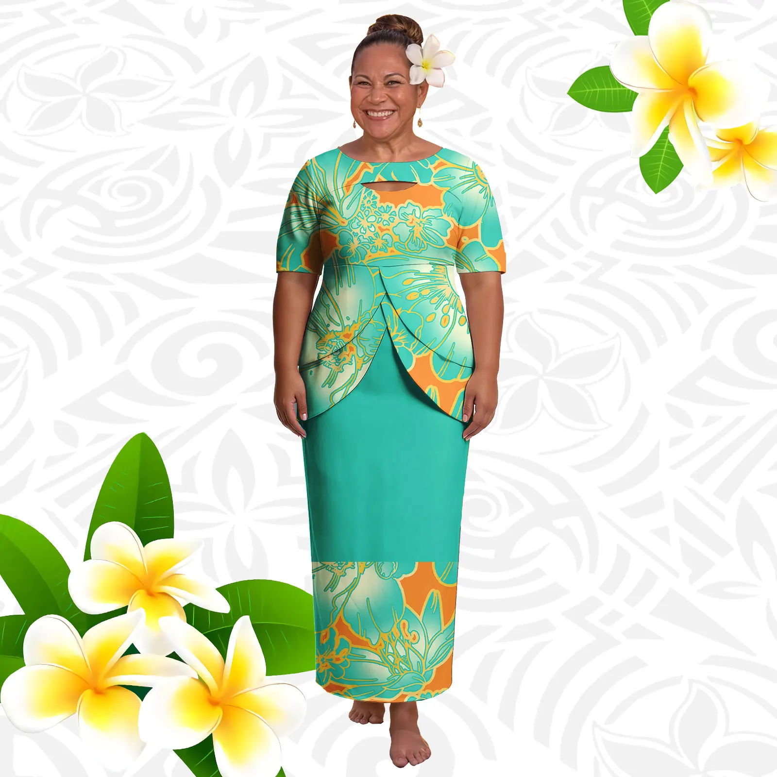 Hot Sale Polynesian Party Holiday Clothes Custom Hawaiian Floral Print Ladies 2pc Set Dress Tribal Design Women Samoan Puletasi
Hot Sale Polynesian Party Holiday Clothes Custom Hawaiian Floral Print Ladies 2pc Set Dress Tribal Design Women Samoan Puletasi