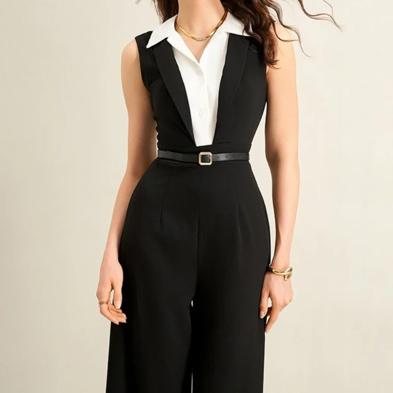 2026 Spring and Summer New Style Classic Black and White Contrasting Color Temperament Commuting Capable Sleeveless Jumpsuit
2026 Spring and Summer New Style Classic Black and White Contrasting Color Temperament Commuting Capable Sleeveless Jumpsuit